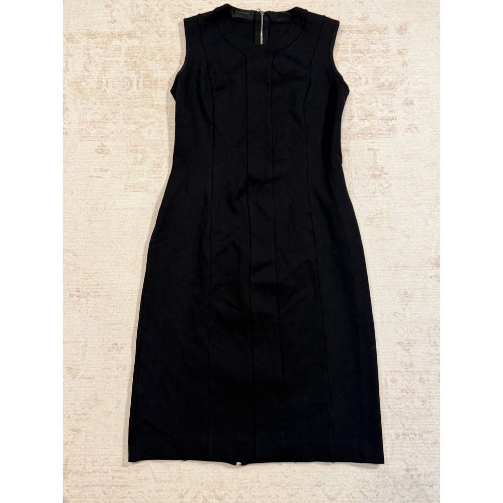 Narciso Rodriguez Made in Italy Black Sheath Midi Dress Minimalist Designer
